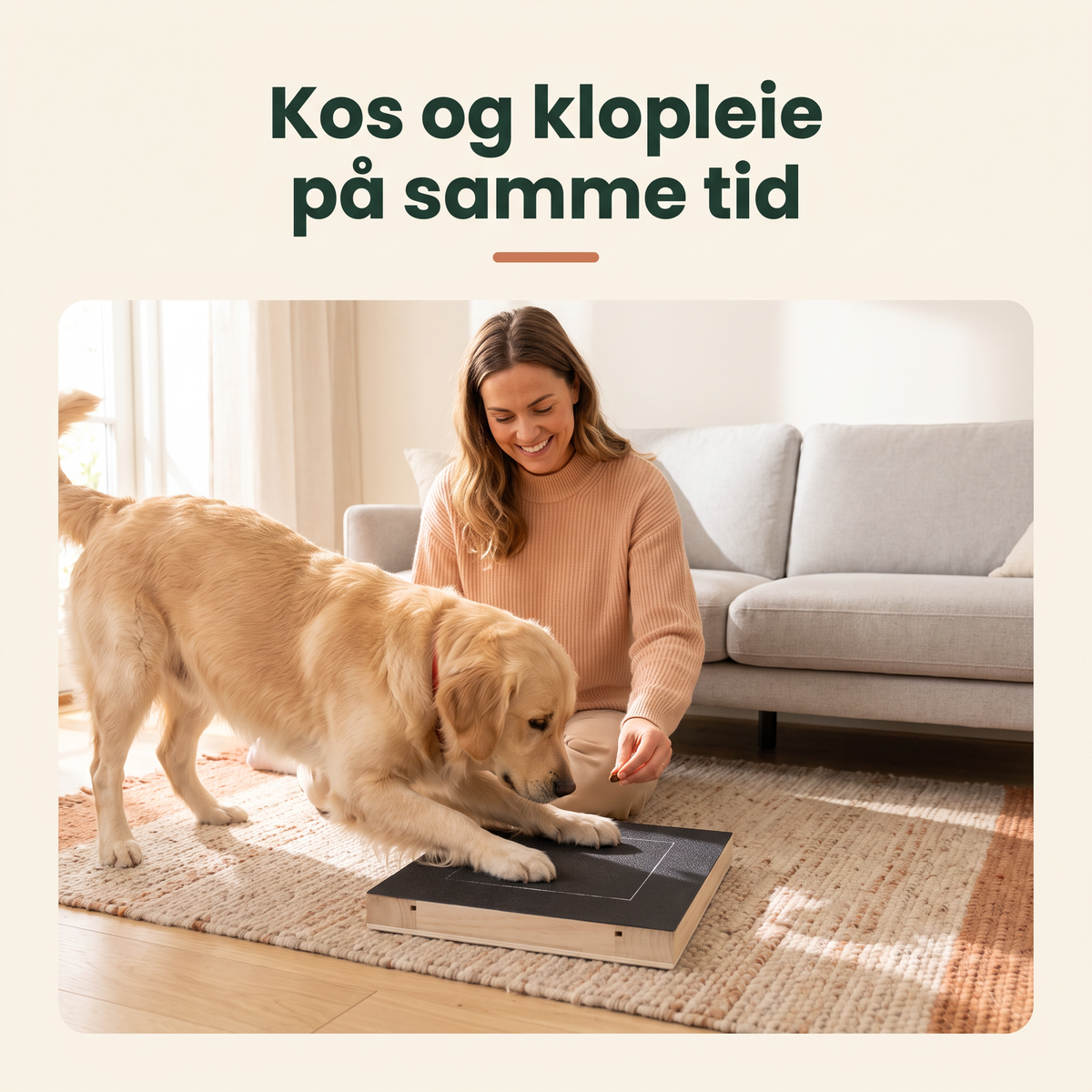 Klofilebrett i tre med slipeflate og skuff